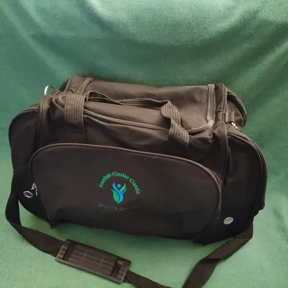 VTG 90's Black Canvas Duffel Bag Sports Gym Travel